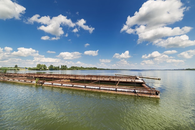 Les cages pour l'élevage des poissons