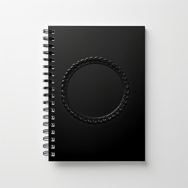 Cahier noir sur fond blanc