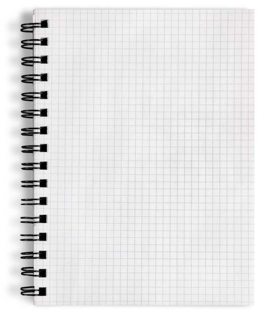 Cahier de page de papier de liste de courses avec une texture de carrés