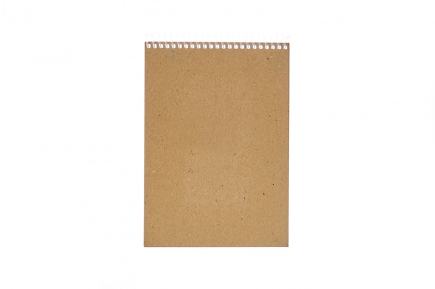 Cahier de paille sur fond blanc