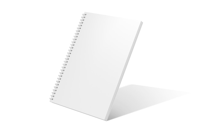 Un cahier à spirale blanc avec une couverture blanche.
