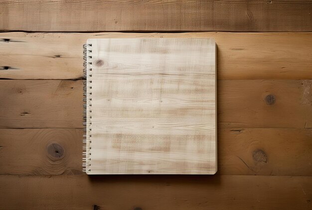 un cahier en spirale sur une vieille table en bois dans le style de basse résolution