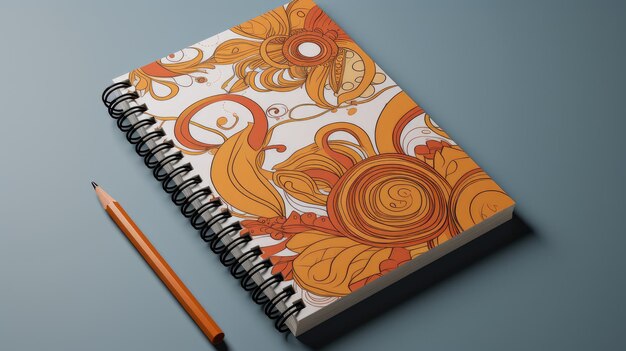 un cahier avec un stylo dessus et un stylo sur la couverture.