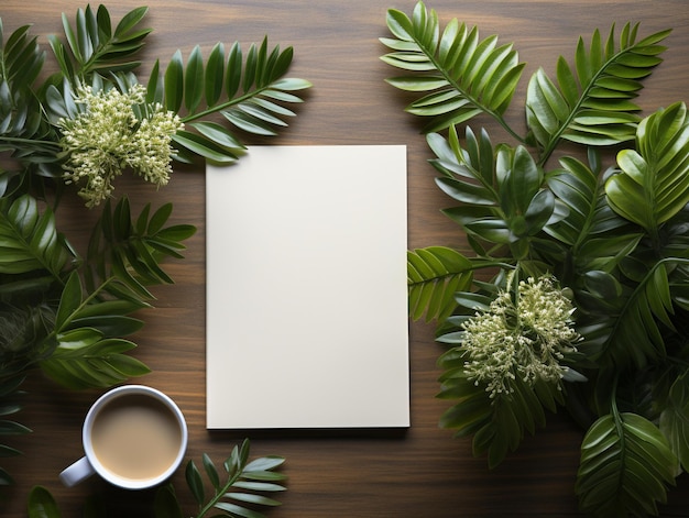 Cahier vierge sur la photo du bureau