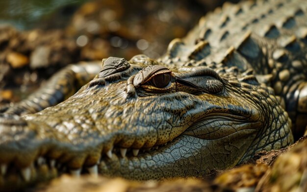 Écailles de crocodile texturées prises de près