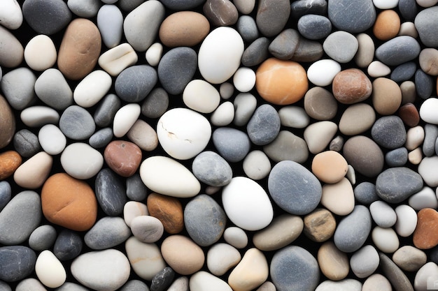 Des cailloux colorés sur la plage comme composition de texture d'arrière-plan