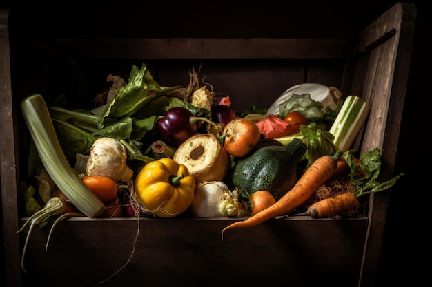 Une caissette de légumes de la ferme