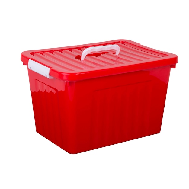 caja con tapa plastica roja (en anglais seulement)