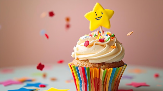 Cake d'anniversaire de célébration avec un super-héros Choisissez un gâteau d'aniversaire heureux AI générative