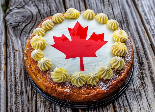 Cake célébration avec le drapeau du Canada