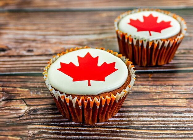 Photo cake célébration avec le drapeau du canada