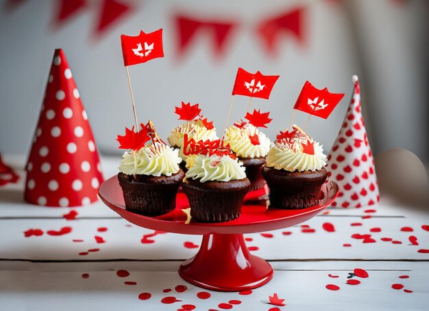 Cake célébration avec le drapeau du Canada