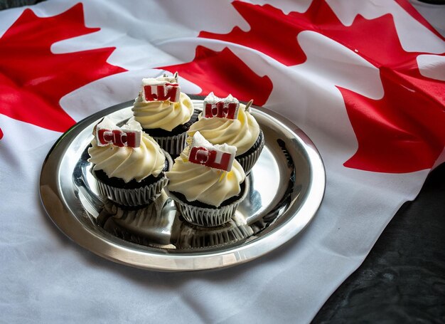 Photo cake célébration avec le drapeau du canada