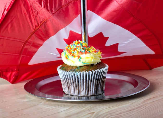 Photo cake célébration avec le drapeau du canada