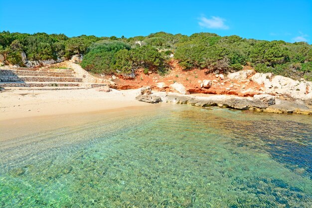 Cala Dragunara eau claire sous un ciel bleu