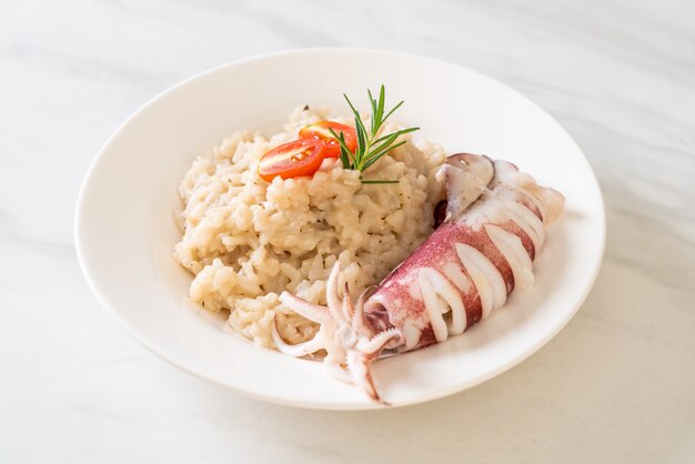 calamars ou risotto de poulpe