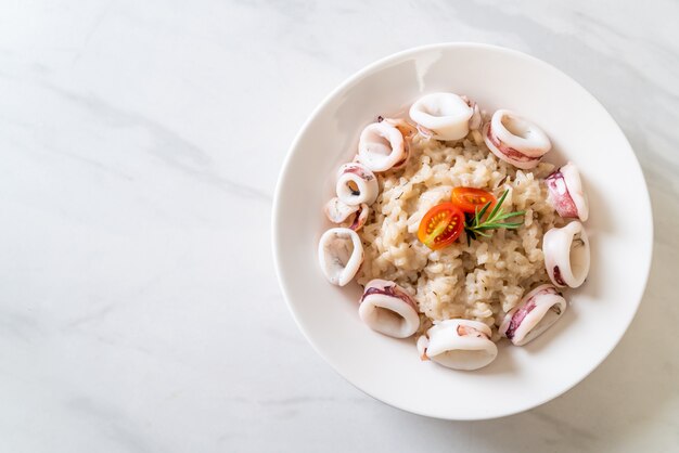 calamars ou risotto de poulpe