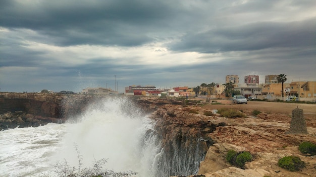 Calas de Torrevieja paisaje junto al mar Mediterraneo en el sur de la Costablanca