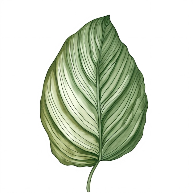 Calathea laisse les plantes dans le style d'aquarelle illustration de Handawn