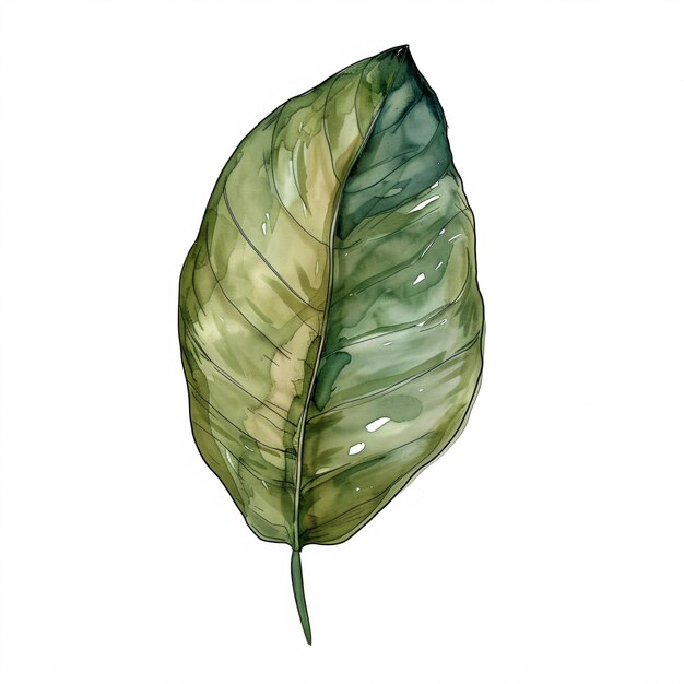 Calathea laisse les plantes dans le style d'aquarelle illustration de Handawn