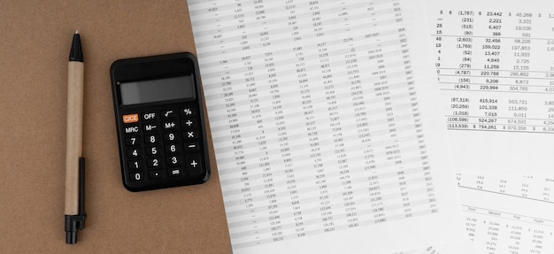 Calculatrice sur l'état financier Concept financier