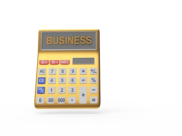 Calculatrice d'or avec le mot business