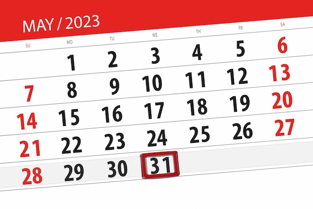 Calendrier 2023 date limite jour mois page organisateur date mai mercredi numéro 31