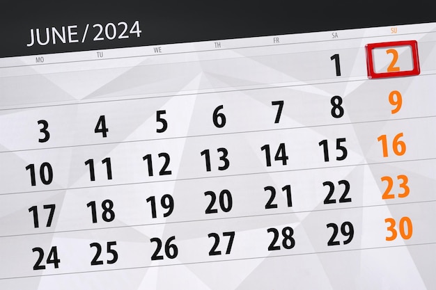 Calendrier 2024 date limite jour mois page organisateur date juin dimanche numéro 2