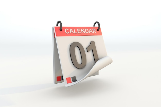 calendrier 3d sur fond blanc