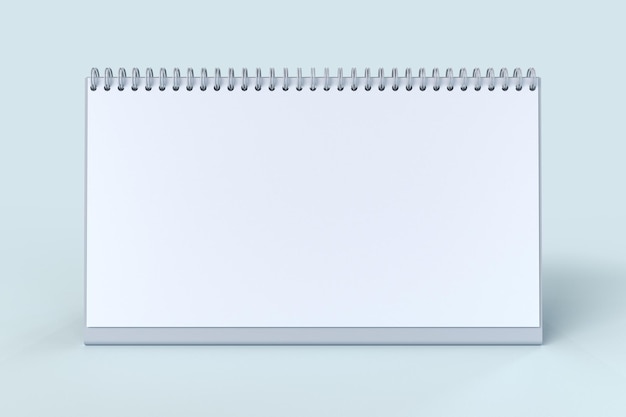 Photo calendrier de bureau réaliste en spirale vierge