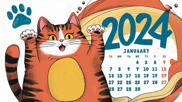 Photo un calendrier avec un chat qui dit décembre 2012