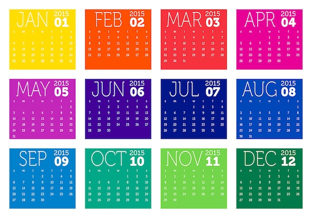 Photo calendrier coloré 2024 calendrier 2024