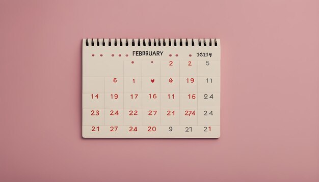 un calendrier avec la date de février