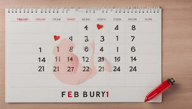 Photo un calendrier avec une date qui dit février 2012