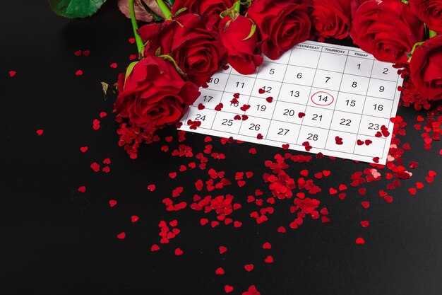 Calendrier avec date St Valentin