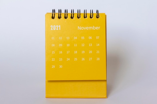 Calendrier détachable pour novembre 2021 Calendrier de bureau pour planifier et gérer chaque date