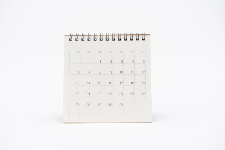 Un calendrier du mois. en utilisant comme concept d'entreprise d'arrière-plan et concept de planification avec des espaces de copie et un espace blanc pour votre texte ou votre conception.