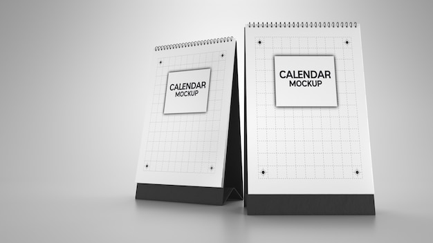 Calendrier mockup.3d rendu et illustration.