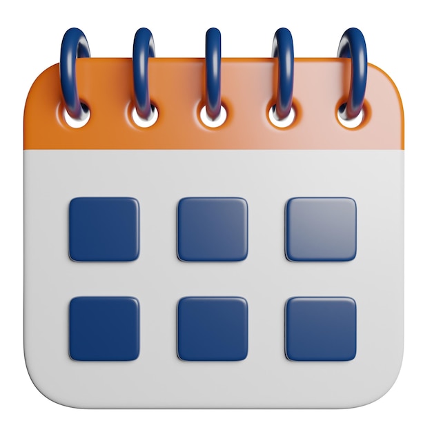 un calendrier avec des rayures bleues et orange et une bordure bleue et orange