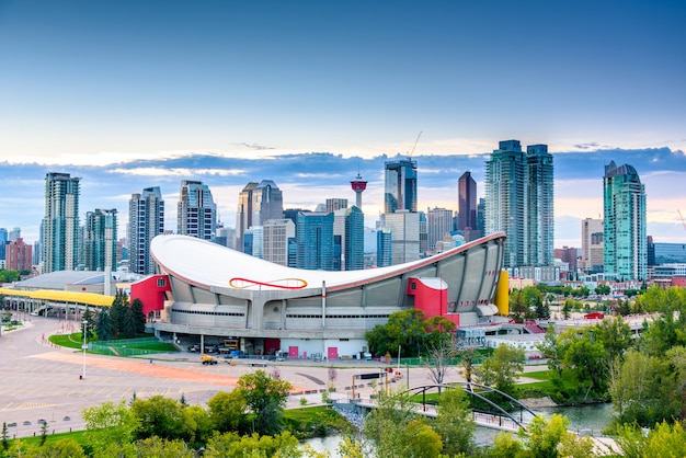 Calgary, ville, horizon, alberta, canada