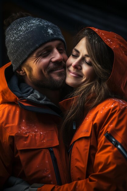 Photo un câlin entre un homme et une femme