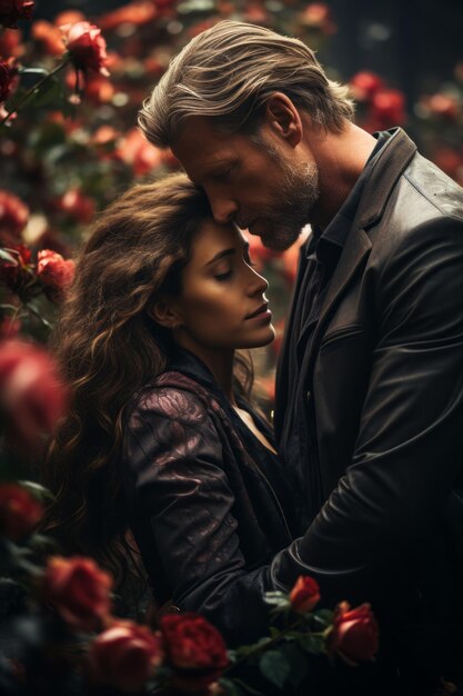 Photo un câlin entre un homme et une femme