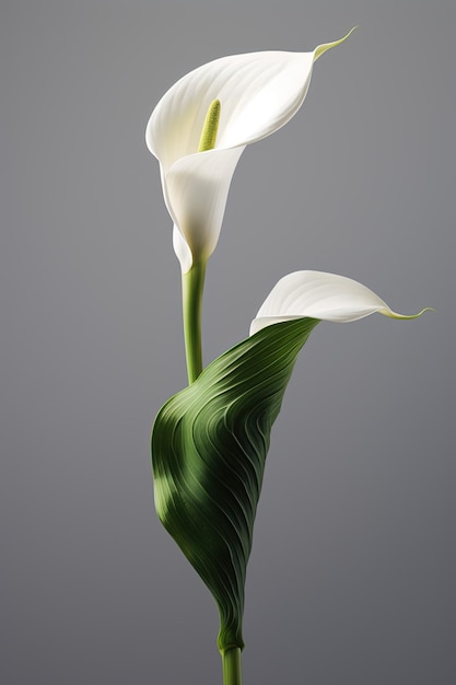 Photo calla blanc aux courbes élégantes isolé sur fond blanc