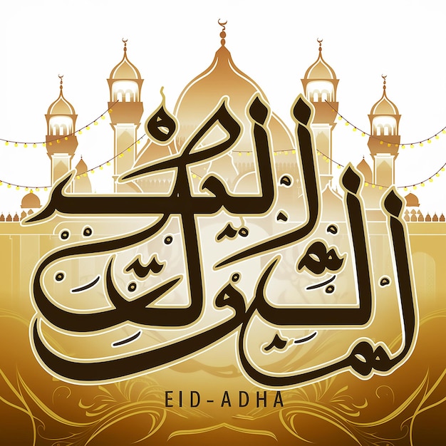 Photo une calligraphie de calligraphia arabe qui dit quot arabe eid aladha