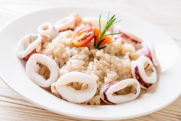 calmars ou risotto de poulpe