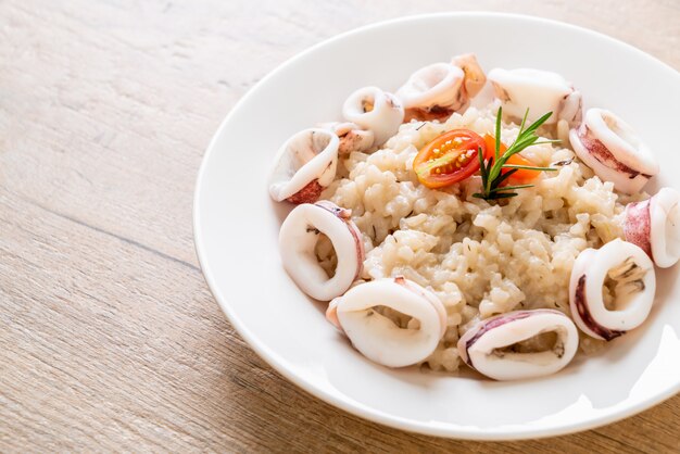 calmars ou risotto de poulpe