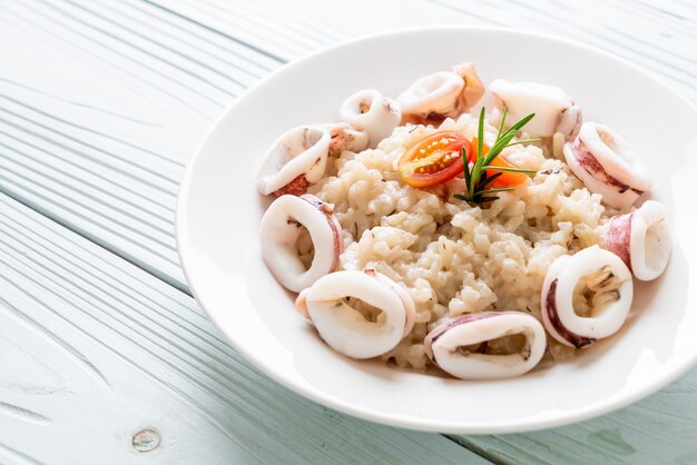 calmars ou risotto de poulpe