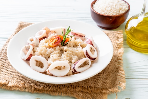 calmars ou risotto de poulpe