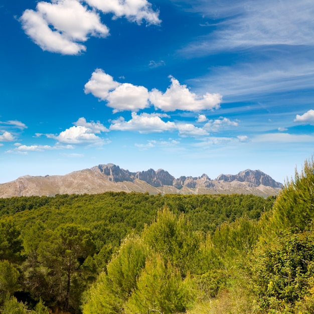 Calpe Alicante montagnes de la Sierra de Bernia et Ferrer
