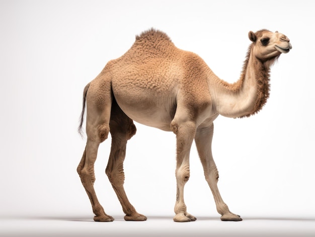 Camel Studio Shot isolé sur un fond blanc clair IA générative